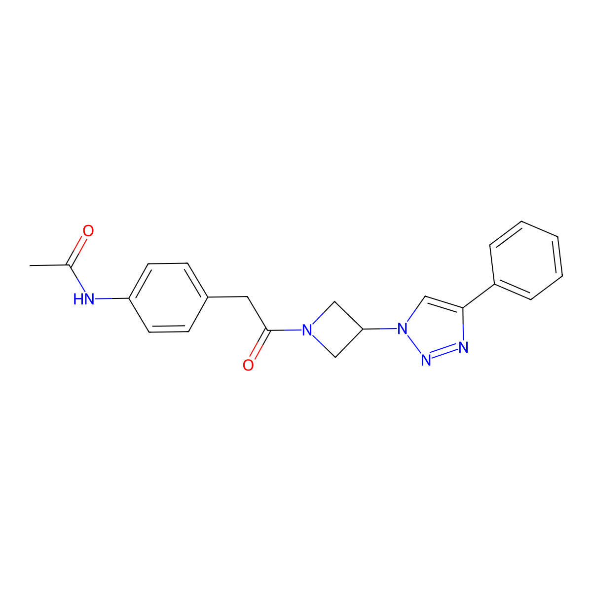 N-(4-{2-oxo-2-[3-(4-phenyl-1H-1,2,3-triazol-1-yl)azetidin-1-yl]ethyl}phenyl)acetamide molecular structure, CAS 2034524-03-1