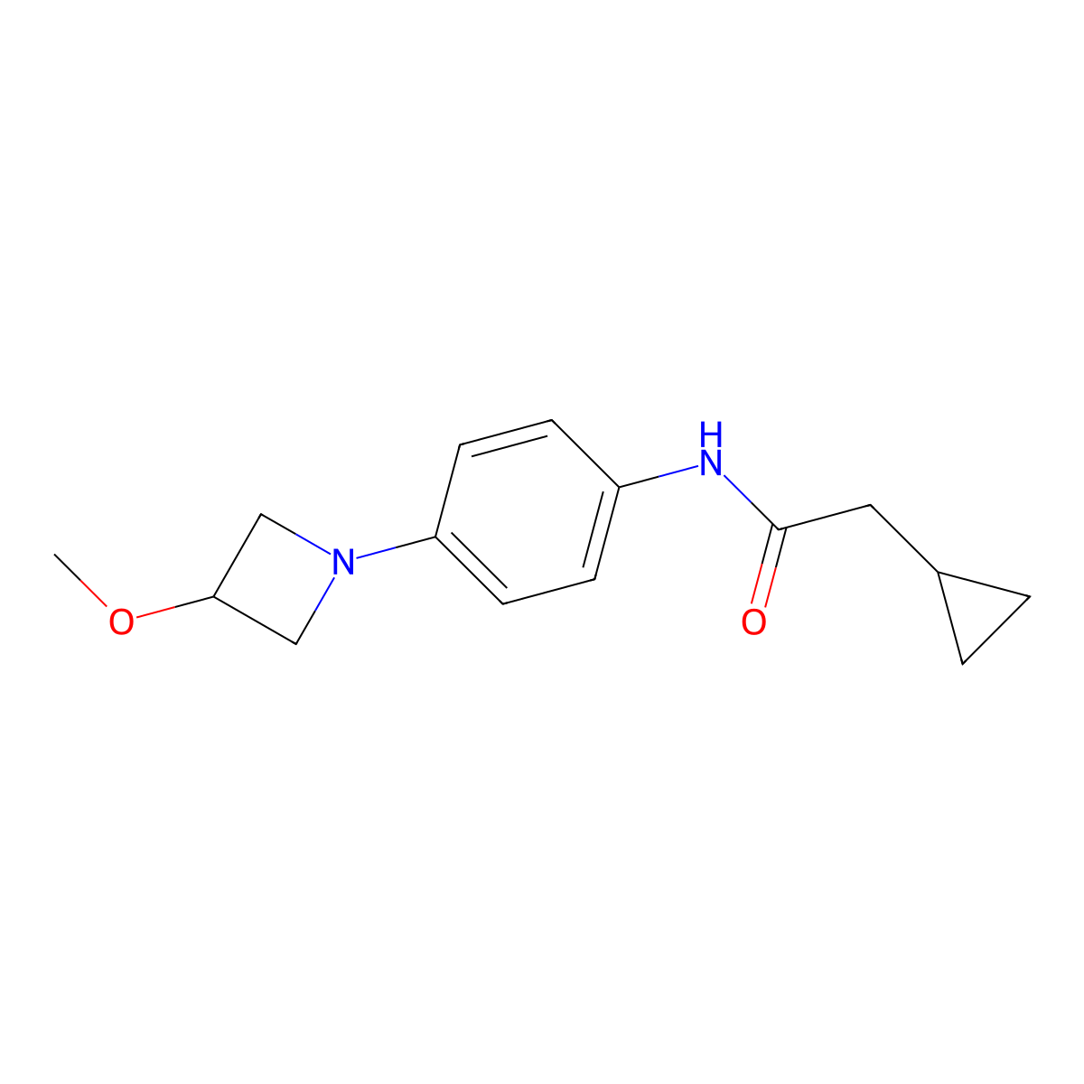 2-cyclopropyl-N-[4-(3-methoxyazetidin-1-yl)phenyl]acetamide molecular structure, CAS 2034524-09-7