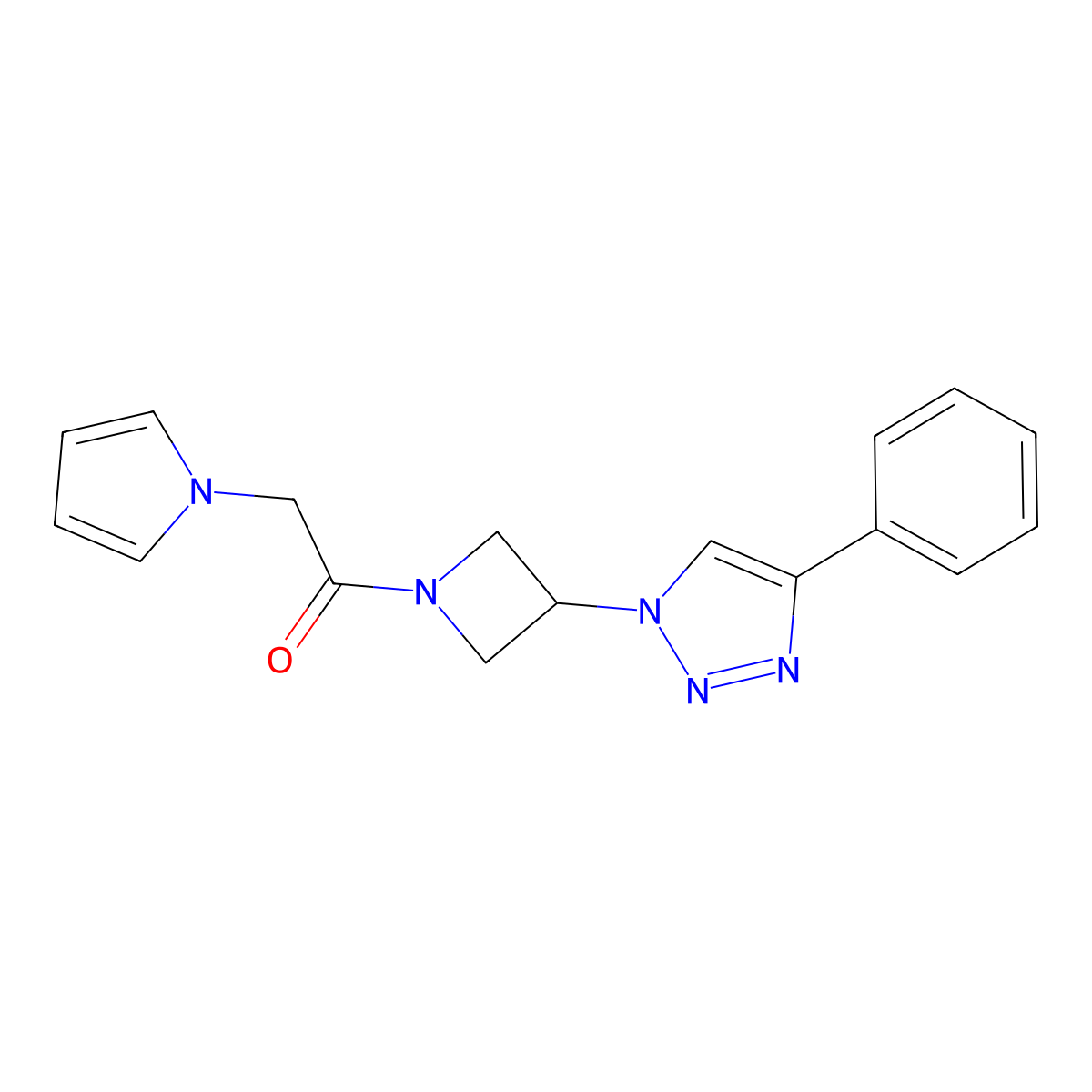 1-(3-(4-phenyl-1H-1,2,3-triazol-1-yl)azetidin-1-yl)-2-(1H-pyrrol-1-yl)ethanone molecular structure, CAS 2034524-13-3