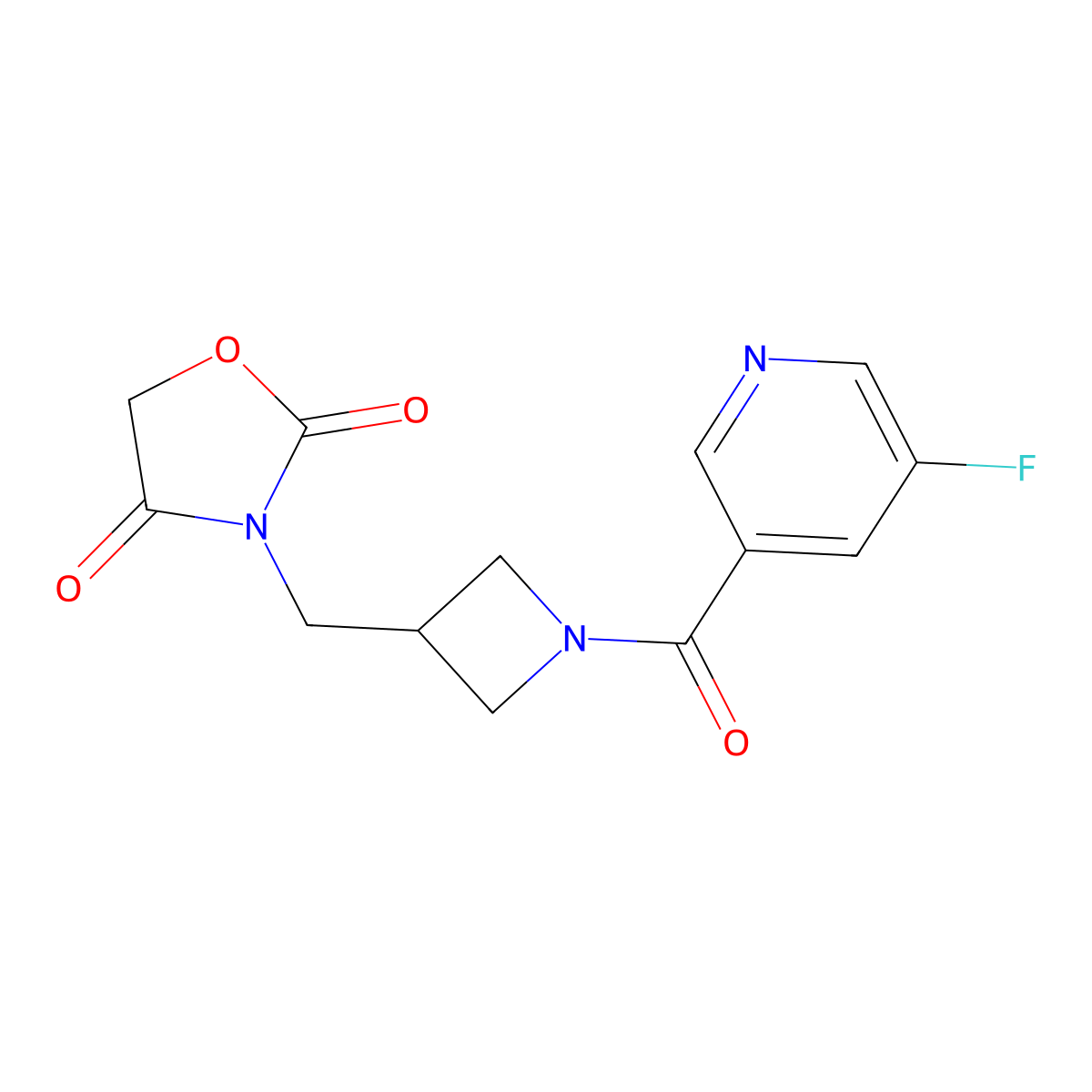 3-((1-(5-Fluoronicotinoyl)azetidin-3-yl)methyl)oxazolidine-2,4-dione molecular structure, CAS 2034524-21-3