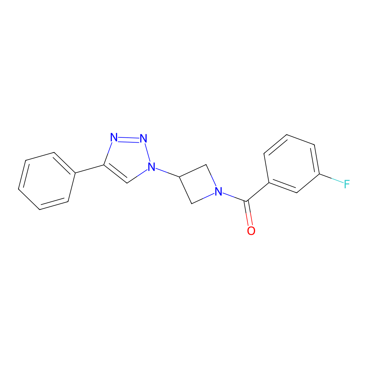 (3-fluorophenyl)(3-(4-phenyl-1H-1,2,3-triazol-1-yl)azetidin-1-yl)methanone molecular structure, CAS 2034524-26-8