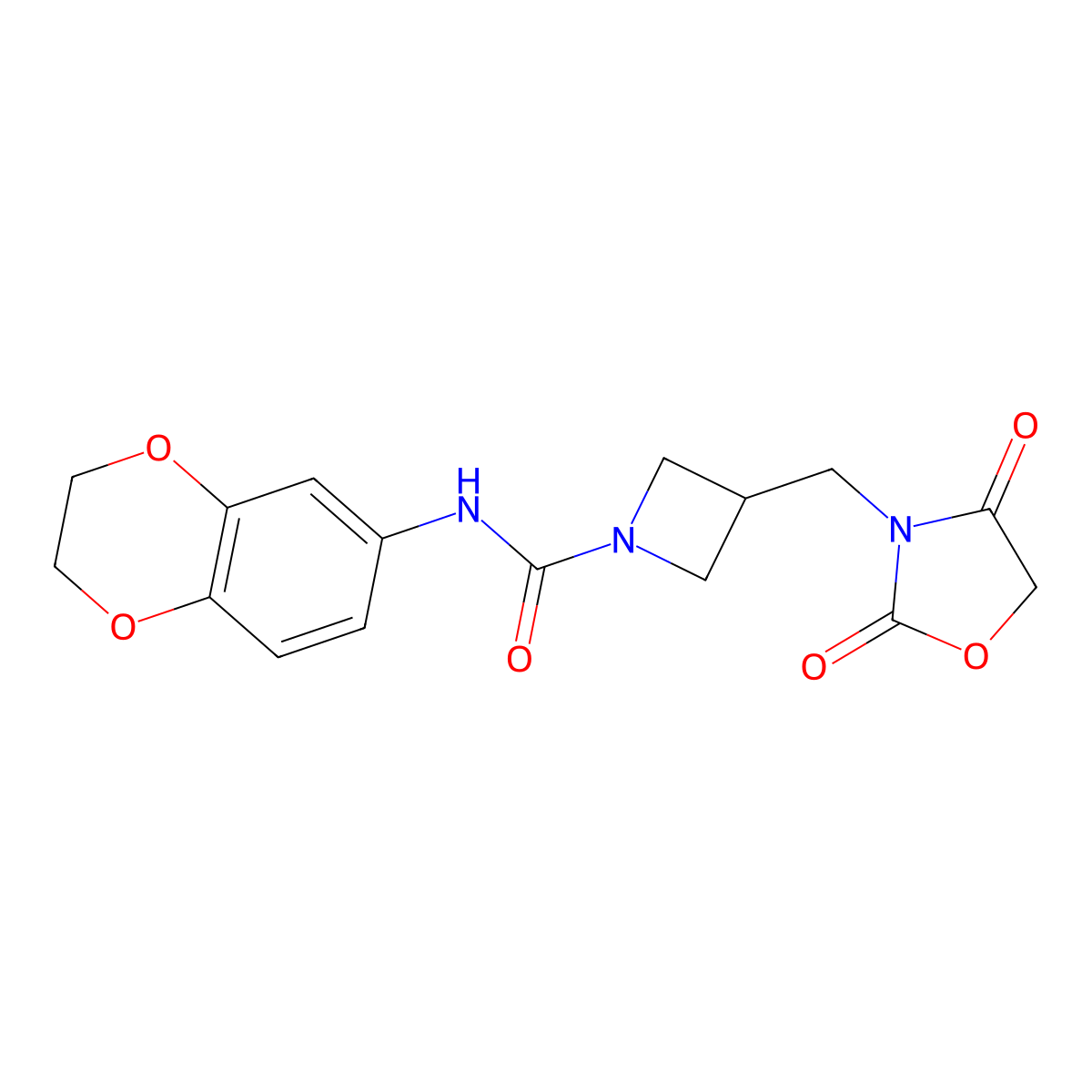 N-(2,3-dihydrobenzo[b][1,4]dioxin-6-yl)-3-((2,4-dioxooxazolidin-3-yl)methyl)azetidine-1-carboxamide molecular structure, CAS 2034524-32-6
