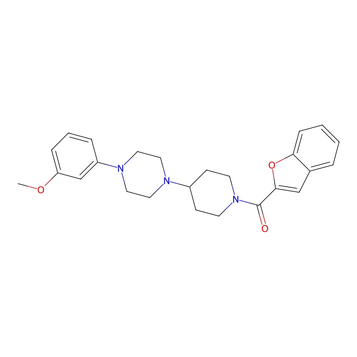Benzofuran-2-yl(4-(4-(3-methoxyphenyl)piperazin-1-yl)piperidin-1-yl)methanone molecular structure, CAS 2034524-36-0