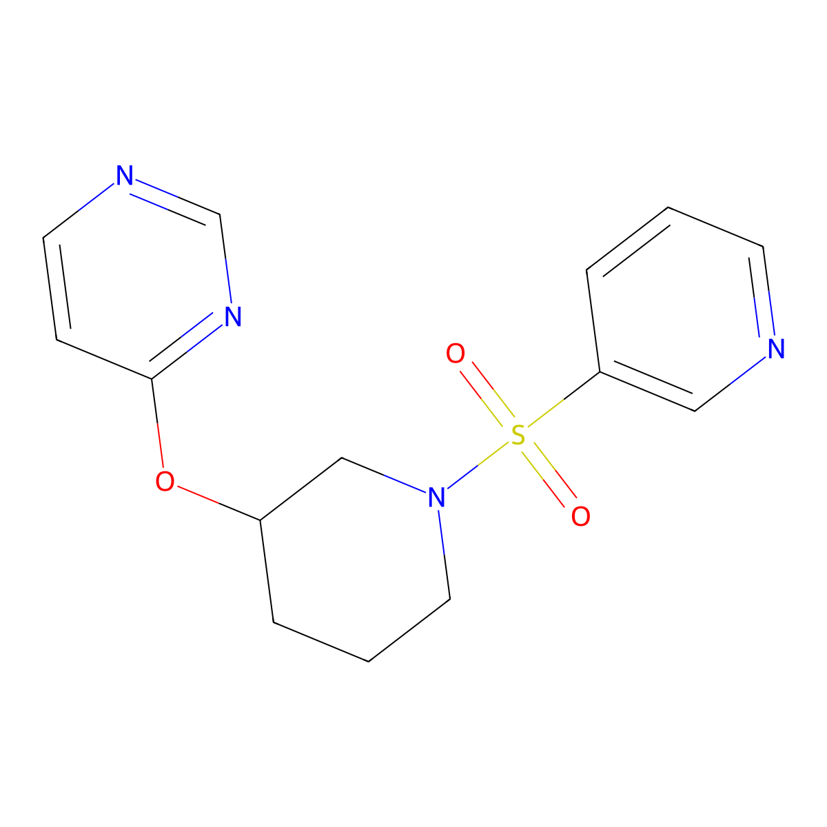 4-((1-(Pyridin-3-ylsulfonyl)piperidin-3-yl)oxy)pyrimidine molecular structure, CAS 2034524-37-1