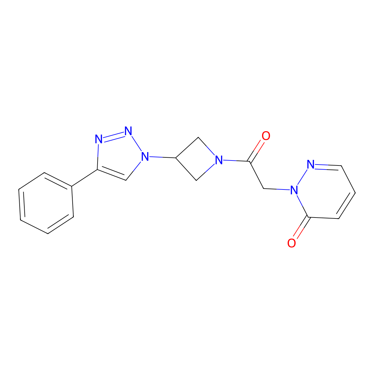 2-(2-oxo-2-(3-(4-phenyl-1H-1,2,3-triazol-1-yl)azetidin-1-yl)ethyl)pyridazin-3(2H)-one molecular structure, CAS 2034524-38-2