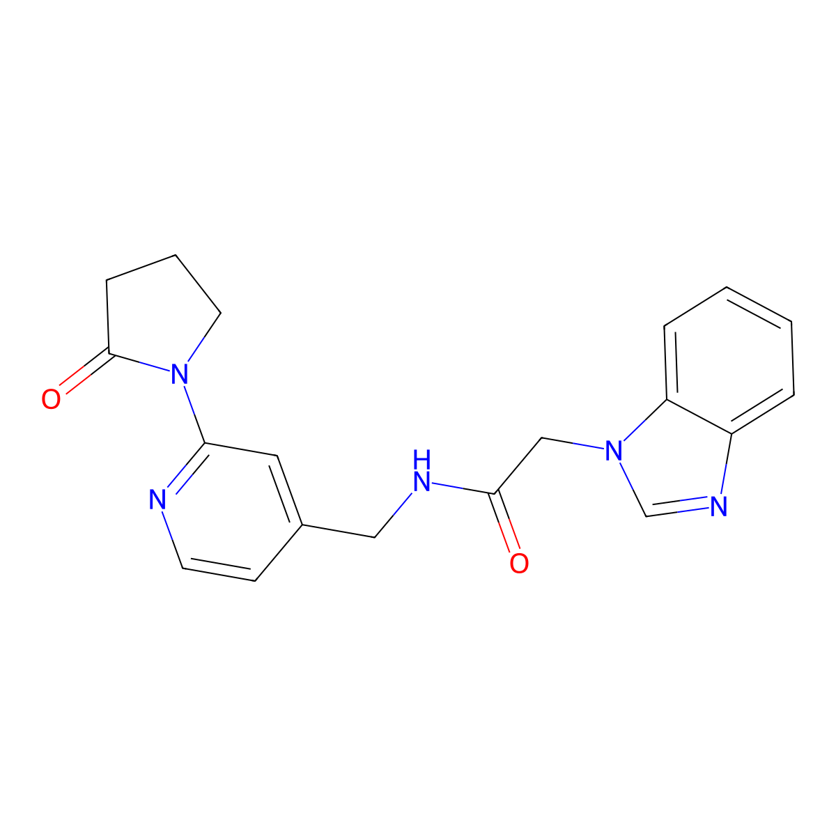 2-(1H-1,3-benzodiazol-1-yl)-N-{[2-(2-oxopyrrolidin-1-yl)pyridin-4-yl]methyl}acetamide molecular structure, CAS 2034524-39-3