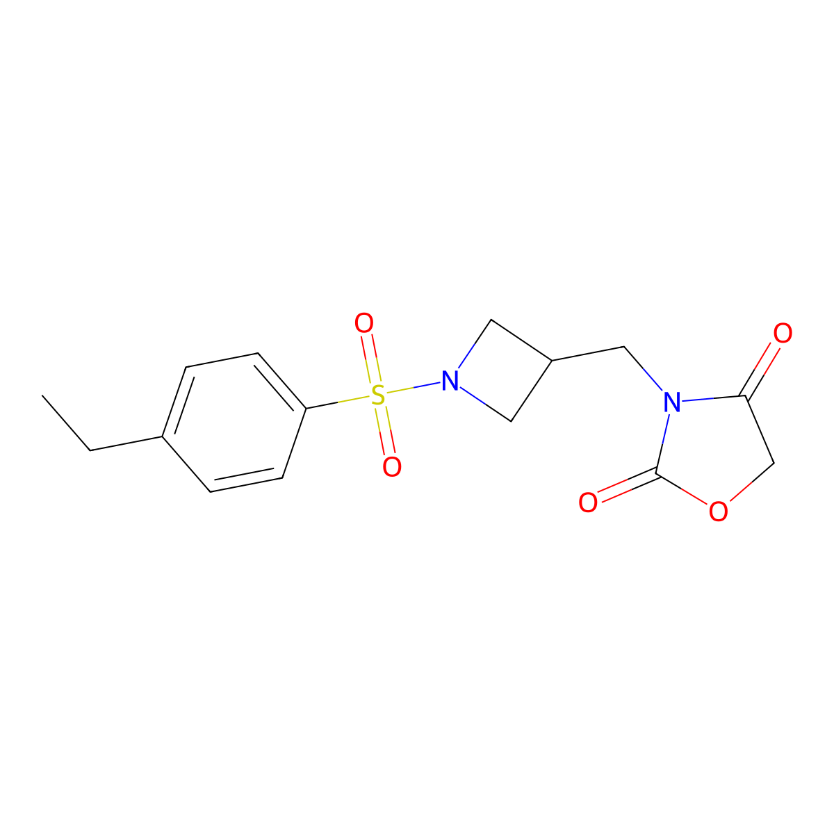 3-((1-((4-Ethylphenyl)sulfonyl)azetidin-3-yl)methyl)oxazolidine-2,4-dione molecular structure, CAS 2034524-43-9