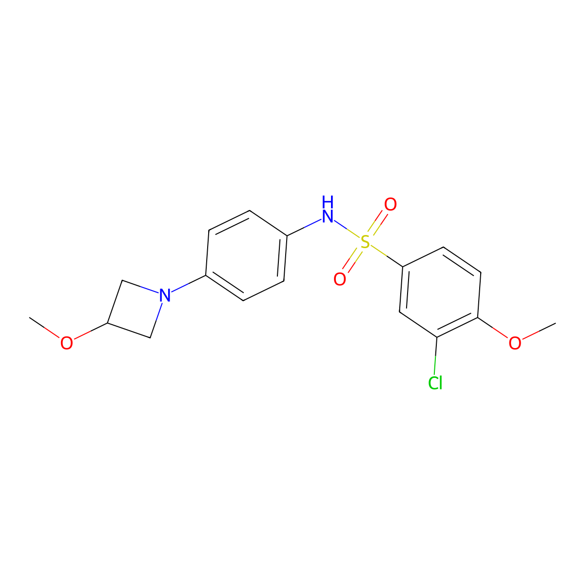 3-chloro-4-methoxy-N-(4-(3-methoxyazetidin-1-yl)phenyl)benzenesulfonamide molecular structure, CAS 2034524-49-5