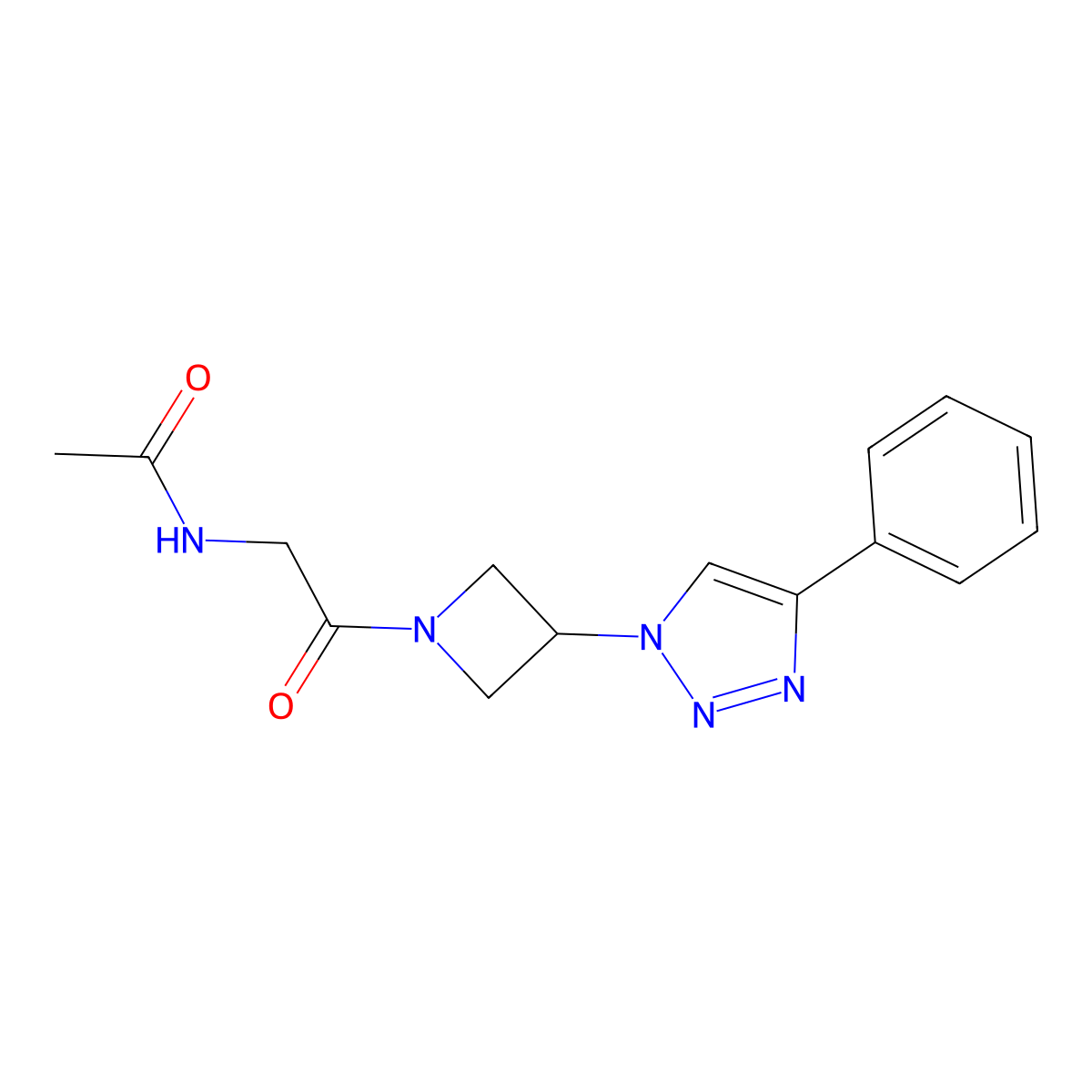 N-(2-oxo-2-(3-(4-phenyl-1H-1,2,3-triazol-1-yl)azetidin-1-yl)ethyl)acetamide molecular structure, CAS 2034524-55-3