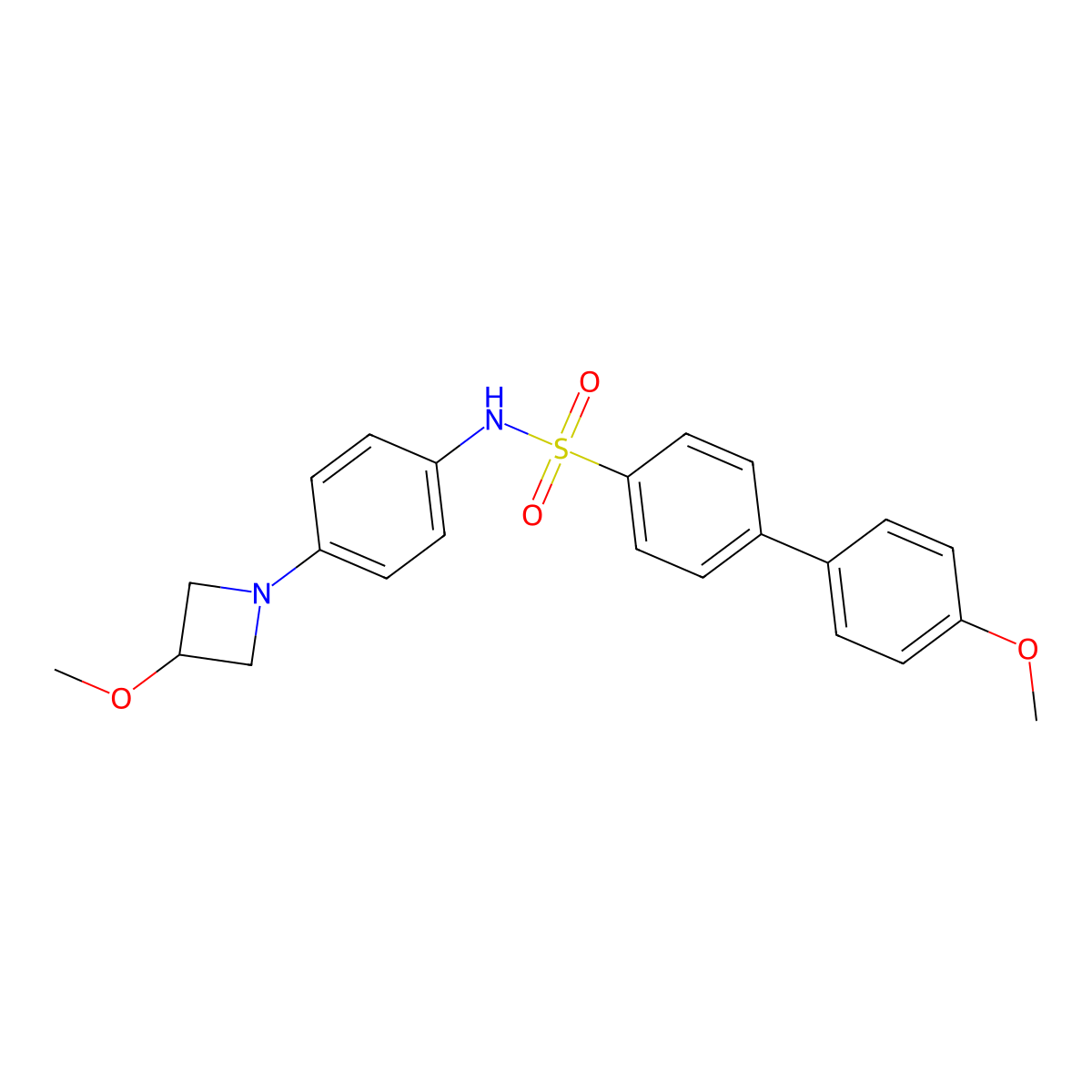 4'-methoxy-N-(4-(3-methoxyazetidin-1-yl)phenyl)-[1,1'-biphenyl]-4-sulfonamide molecular structure, CAS 2034524-60-0
