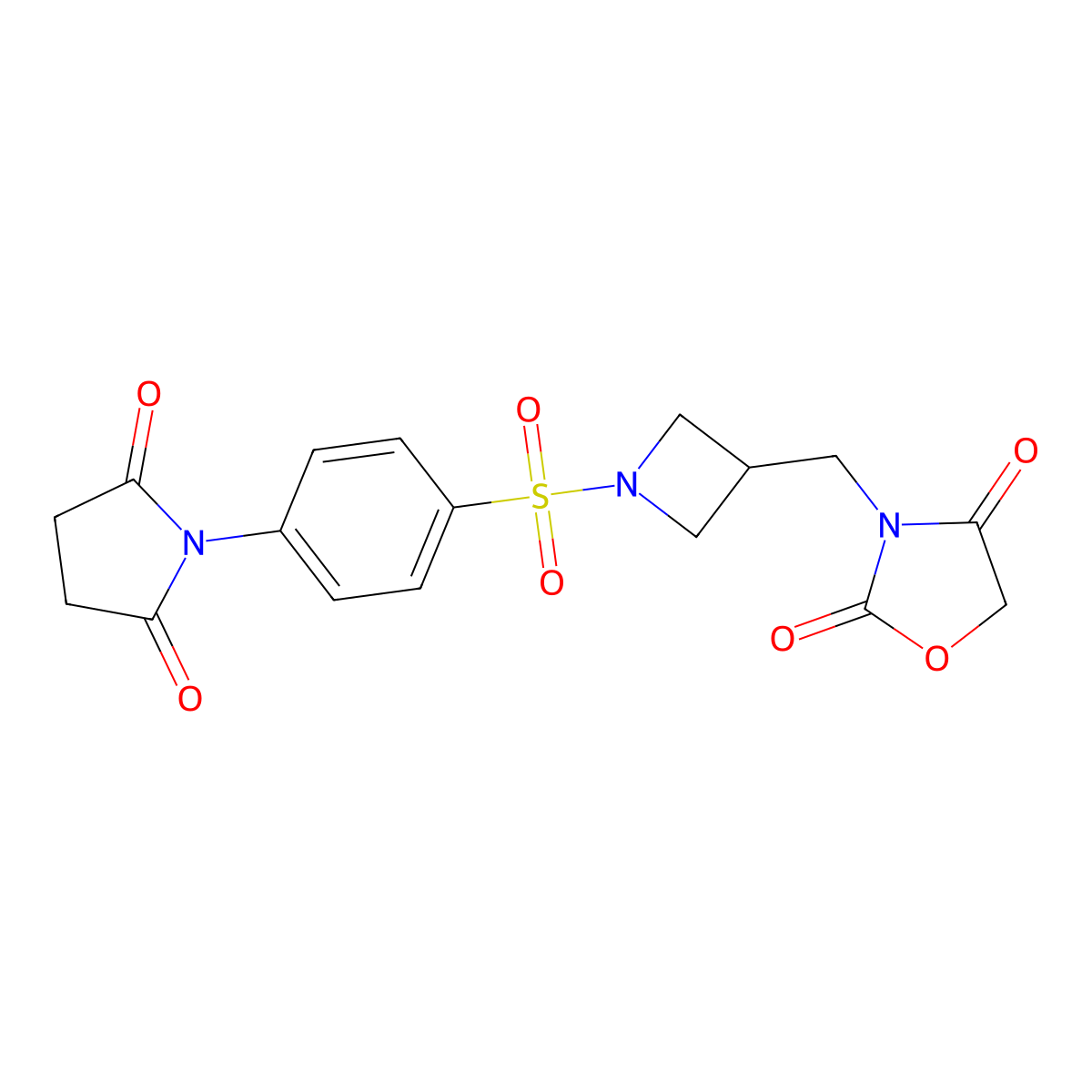 3-((1-((4-(2,5-Dioxopyrrolidin-1-yl)phenyl)sulfonyl)azetidin-3-yl)methyl)oxazolidine-2,4-dione molecular structure, CAS 2034524-62-2
