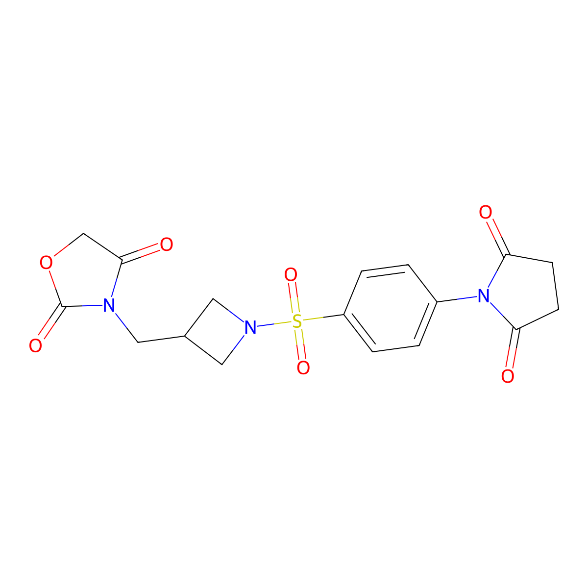 3-((1-((4-(2,5-Dioxopyrrolidin-1-yl)phenyl)sulfonyl)azetidin-3-yl)methyl)oxazolidine-2,4-dione molecular structure, CAS 2034524-62-2
