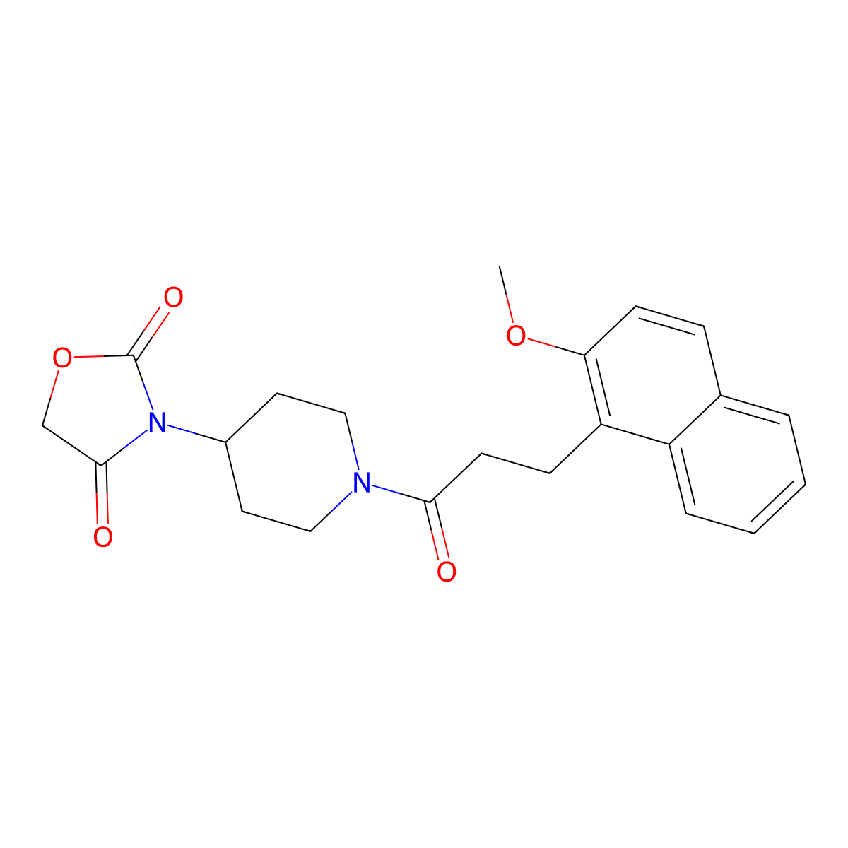 3-(1-(3-(2-Methoxynaphthalen-1-yl)propanoyl)piperidin-4-yl)oxazolidine-2,4-dione molecular structure, CAS 2034524-63-3