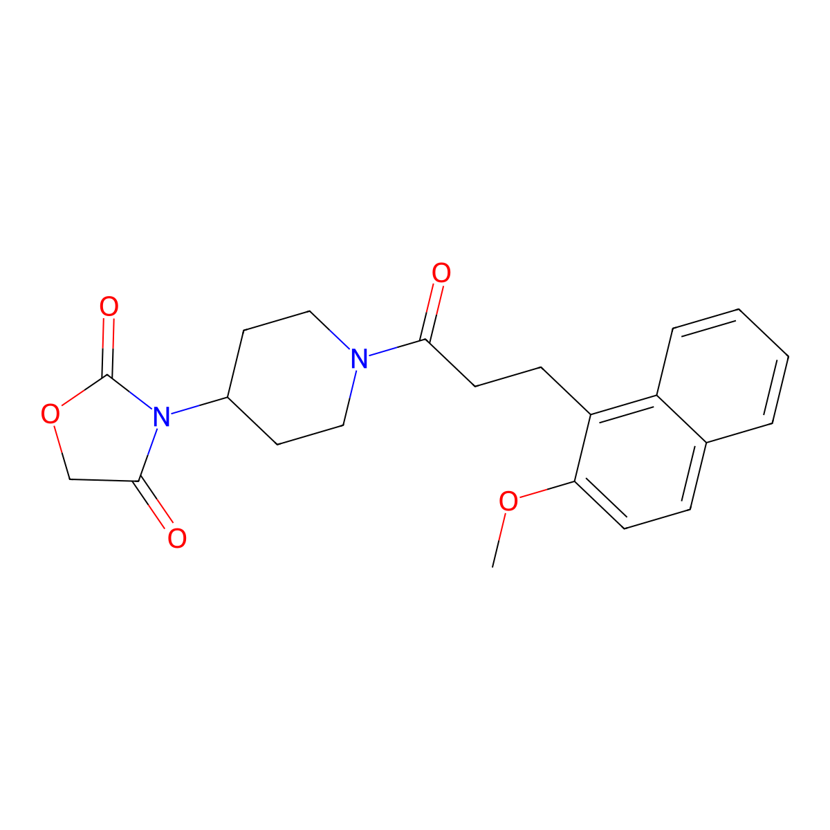 3-(1-(3-(2-Methoxynaphthalen-1-yl)propanoyl)piperidin-4-yl)oxazolidine-2,4-dione molecular structure, CAS 2034524-63-3