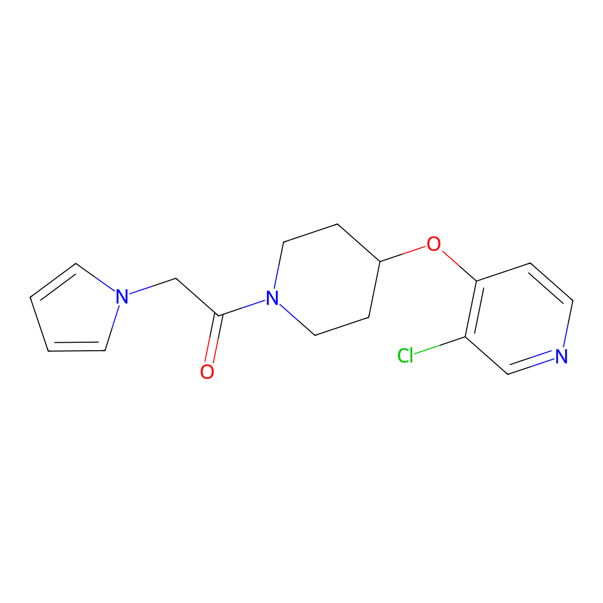 1-(4-((3-chloropyridin-4-yl)oxy)piperidin-1-yl)-2-(1H-pyrrol-1-yl)ethanone molecular structure, CAS 2034524-70-2