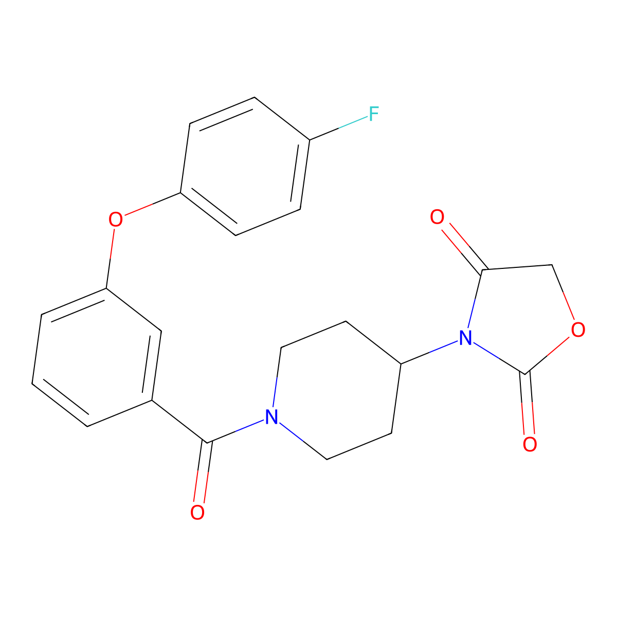 3-(1-(3-(4-Fluorophenoxy)benzoyl)piperidin-4-yl)oxazolidine-2,4-dione molecular structure, CAS 2034524-76-8