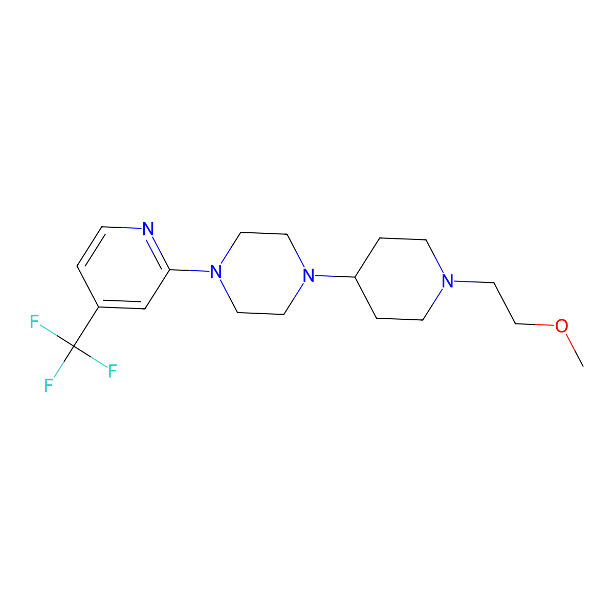 1-[1-(2-Methoxyethyl)piperidin-4-yl]-4-[4-(trifluoromethyl)pyridin-2-yl]piperazine molecular structure, CAS 2034524-77-9