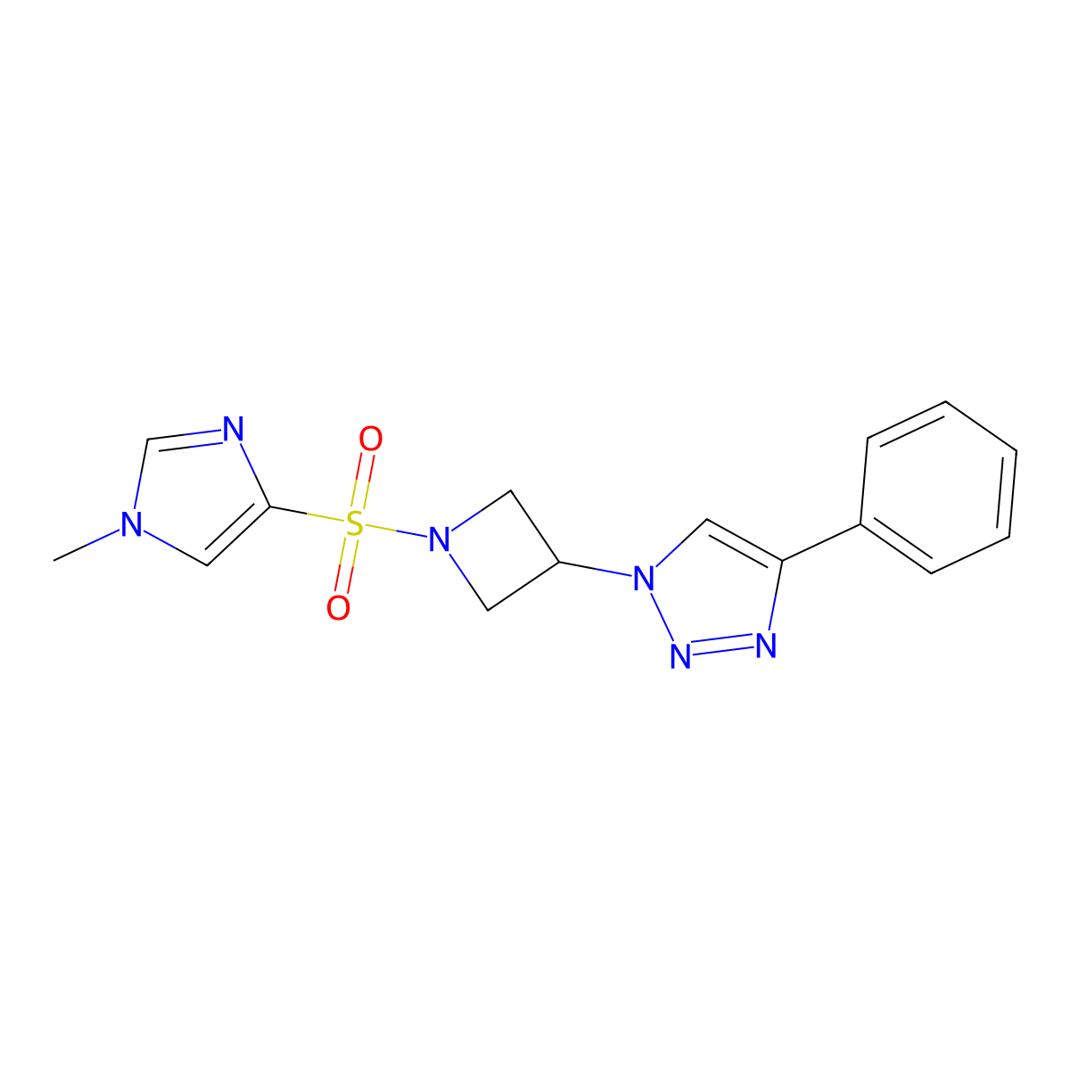 1-{1-[(1-methyl-1H-imidazol-4-yl)sulfonyl]azetidin-3-yl}-4-phenyl-1H-1,2,3-triazole molecular structure, CAS 2034524-79-1