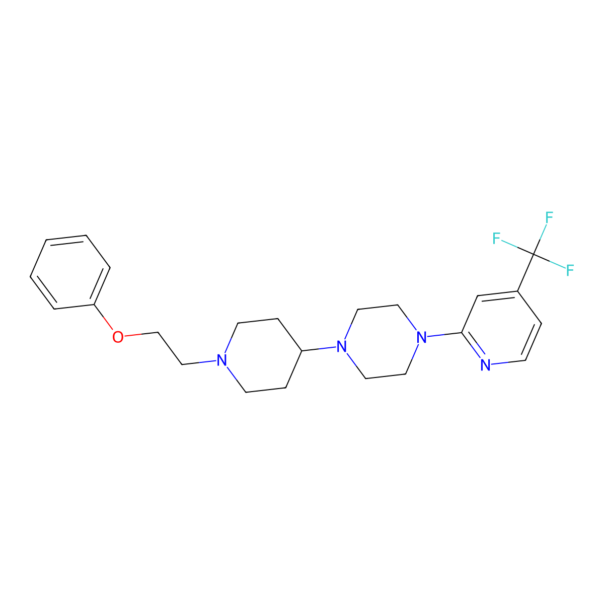 1-[1-(2-Phenoxyethyl)piperidin-4-yl]-4-[4-(trifluoromethyl)pyridin-2-yl]piperazine molecular structure, CAS 2034524-84-8