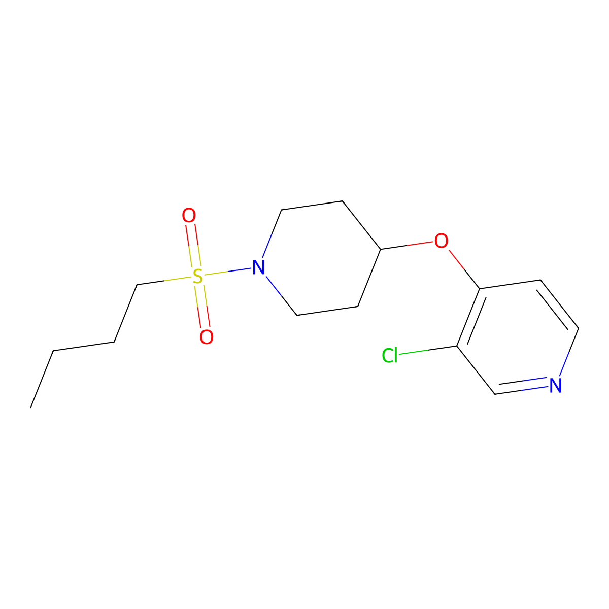 4-((1-(Butylsulfonyl)piperidin-4-yl)oxy)-3-chloropyridine molecular structure, CAS 2034524-87-1