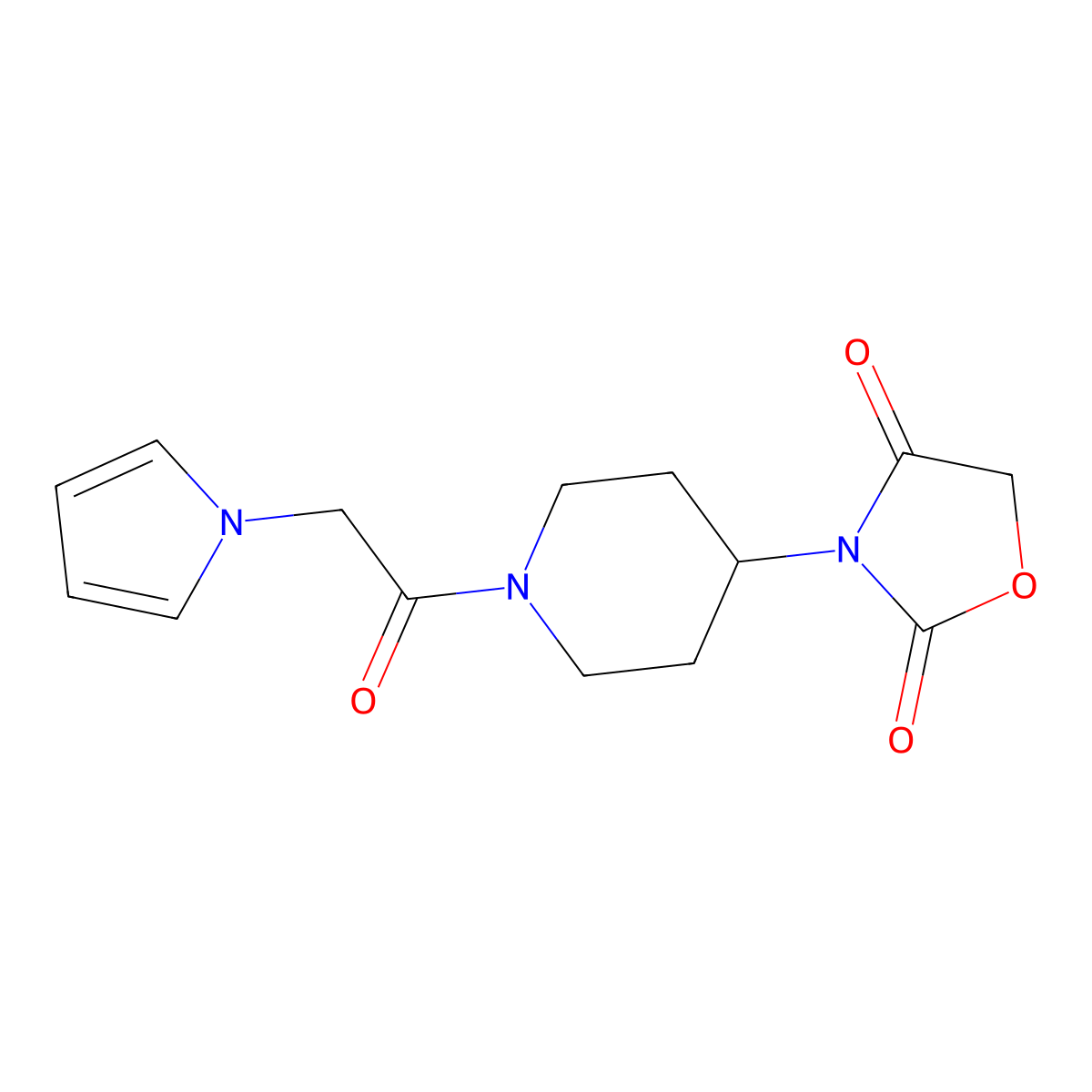 3-(1-(2-(1H-pyrrol-1-yl)acetyl)piperidin-4-yl)oxazolidine-2,4-dione molecular structure, CAS 2034524-99-5