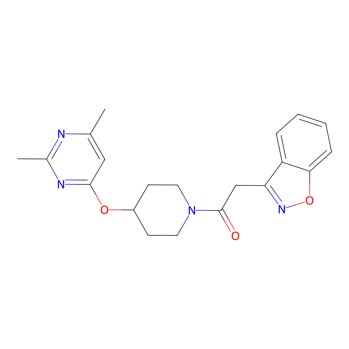 2-(Benzo[d]isoxazol-3-yl)-1-(4-((2,6-dimethylpyrimidin-4-yl)oxy)piperidin-1-yl)ethanone molecular structure, CAS 2034525-07-8