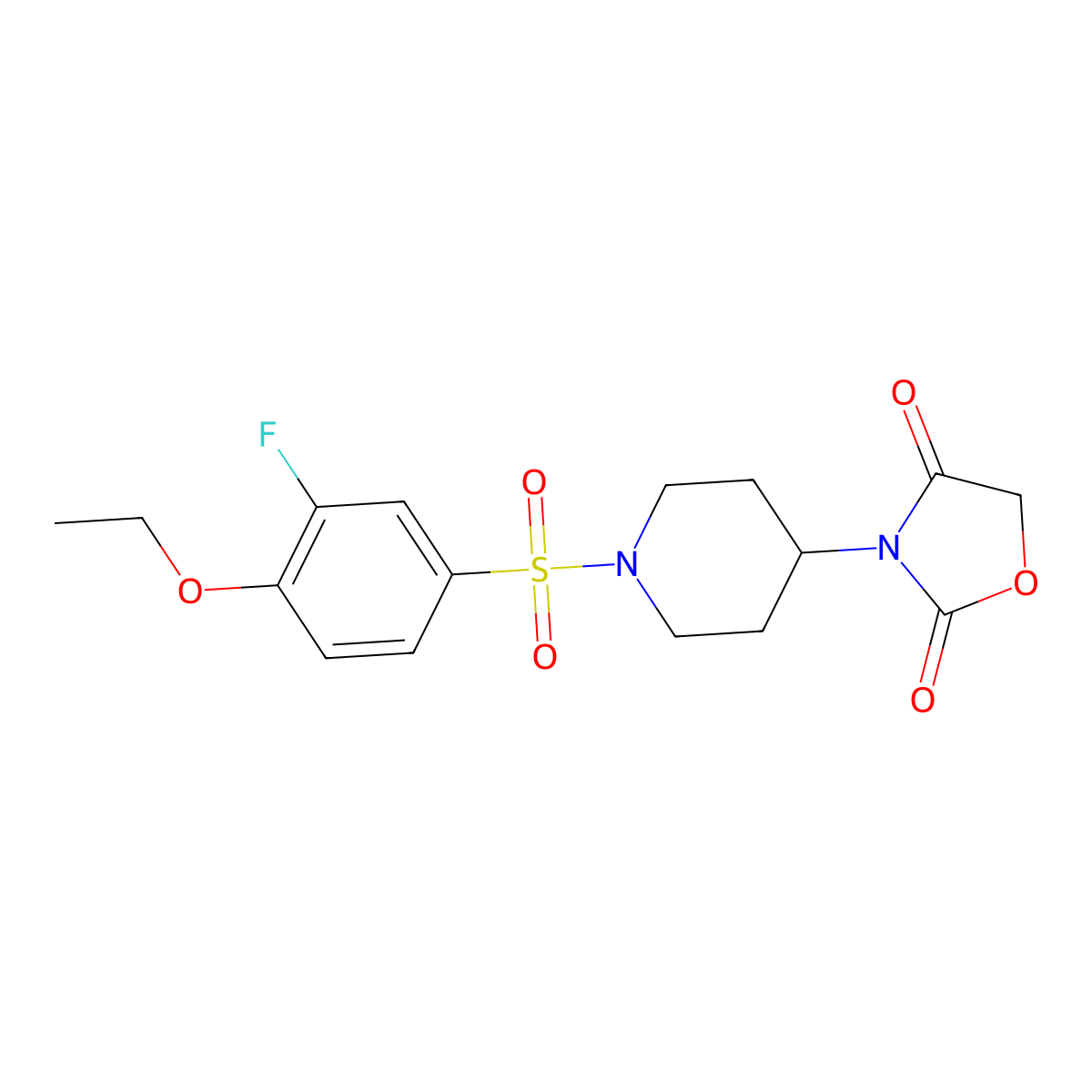 3-(1-((4-Ethoxy-3-fluorophenyl)sulfonyl)piperidin-4-yl)oxazolidine-2,4-dione molecular structure, CAS 2034525-20-5