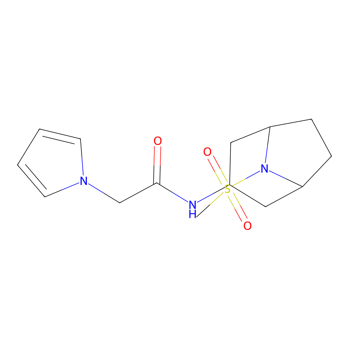 N-(8-(methylsulfonyl)-8-azabicyclo[3.2.1]octan-3-yl)-2-(1H-pyrrol-1-yl)acetamide molecular structure, CAS 2034525-42-1
