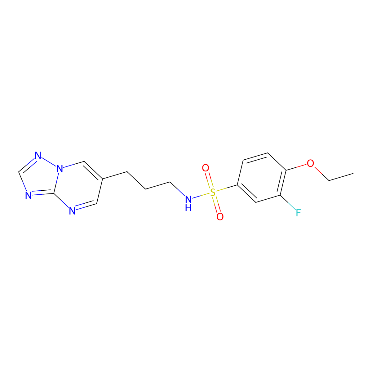 N-(3-([1,2,4]triazolo[1,5-a]pyrimidin-6-yl)propyl)-4-ethoxy-3-fluorobenzenesulfonamide molecular structure, CAS 2034525-54-5