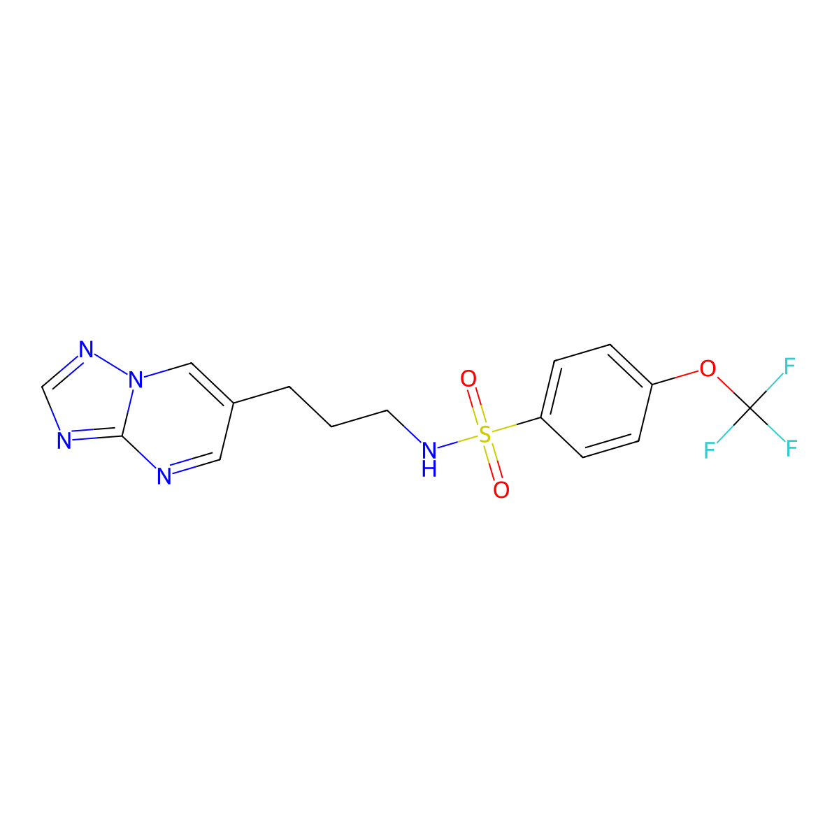 N-(3-([1,2,4]triazolo[1,5-a]pyrimidin-6-yl)propyl)-4-(trifluoromethoxy)benzenesulfonamide molecular structure, CAS 2034525-57-8