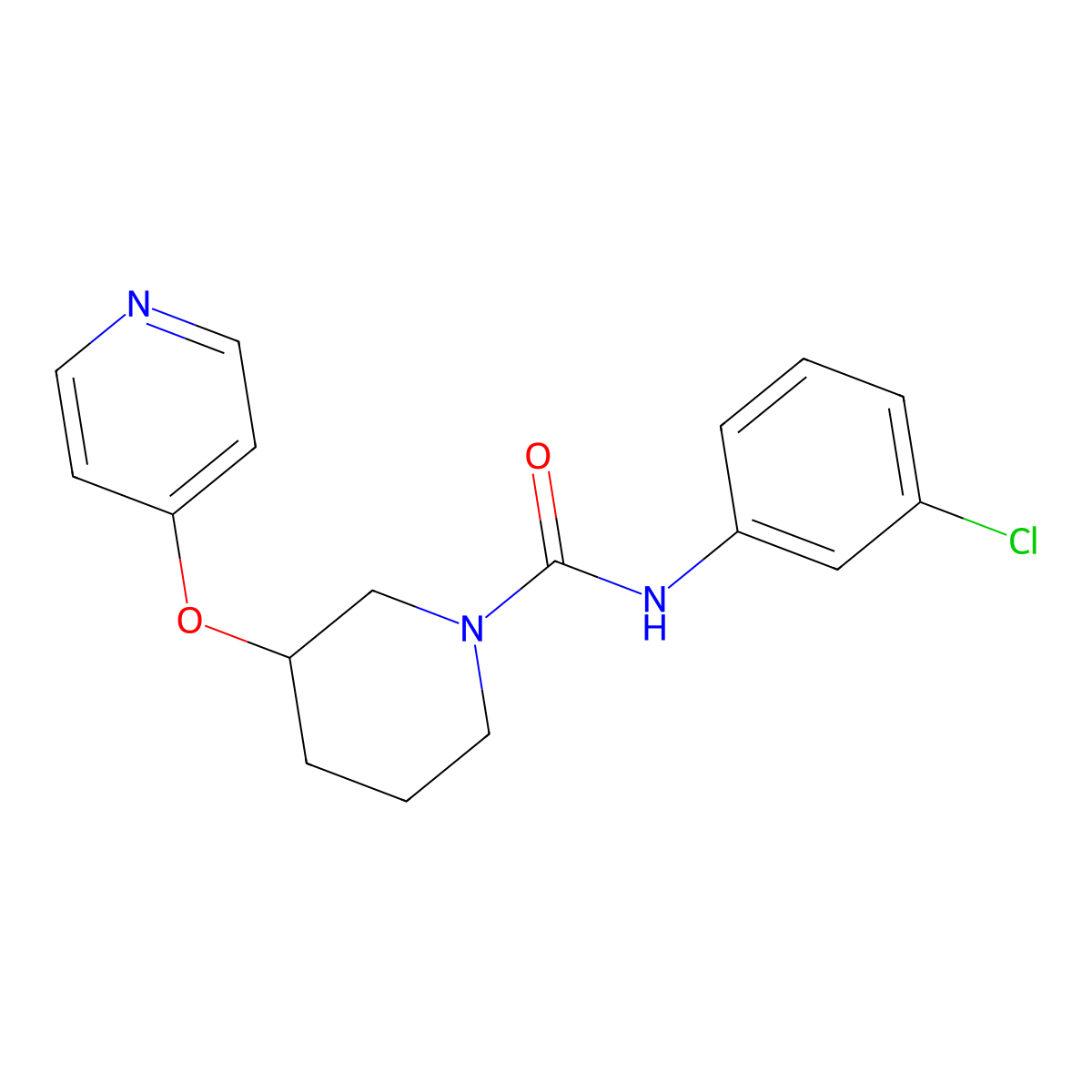 N-(3-chlorophenyl)-3-(pyridin-4-yloxy)piperidine-1-carboxamide molecular structure, CAS 2034525-60-3