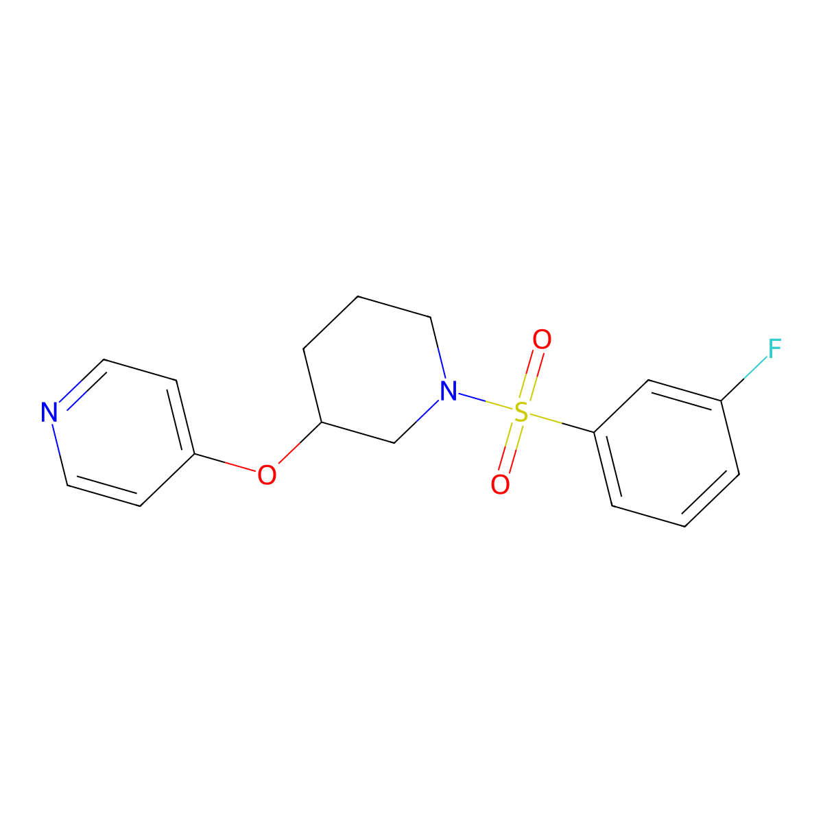 4-((1-((3-Fluorophenyl)sulfonyl)piperidin-3-yl)oxy)pyridine molecular structure, CAS 2034525-76-1