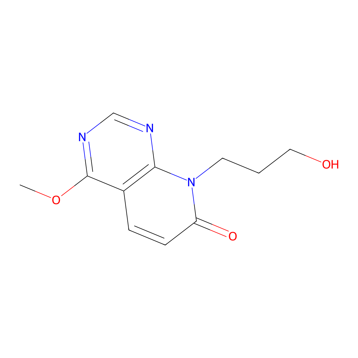 8-(3-hydroxypropyl)-4-methoxypyrido[2,3-d]pyrimidin-7(8H)-one molecular structure, CAS 2034525-77-2