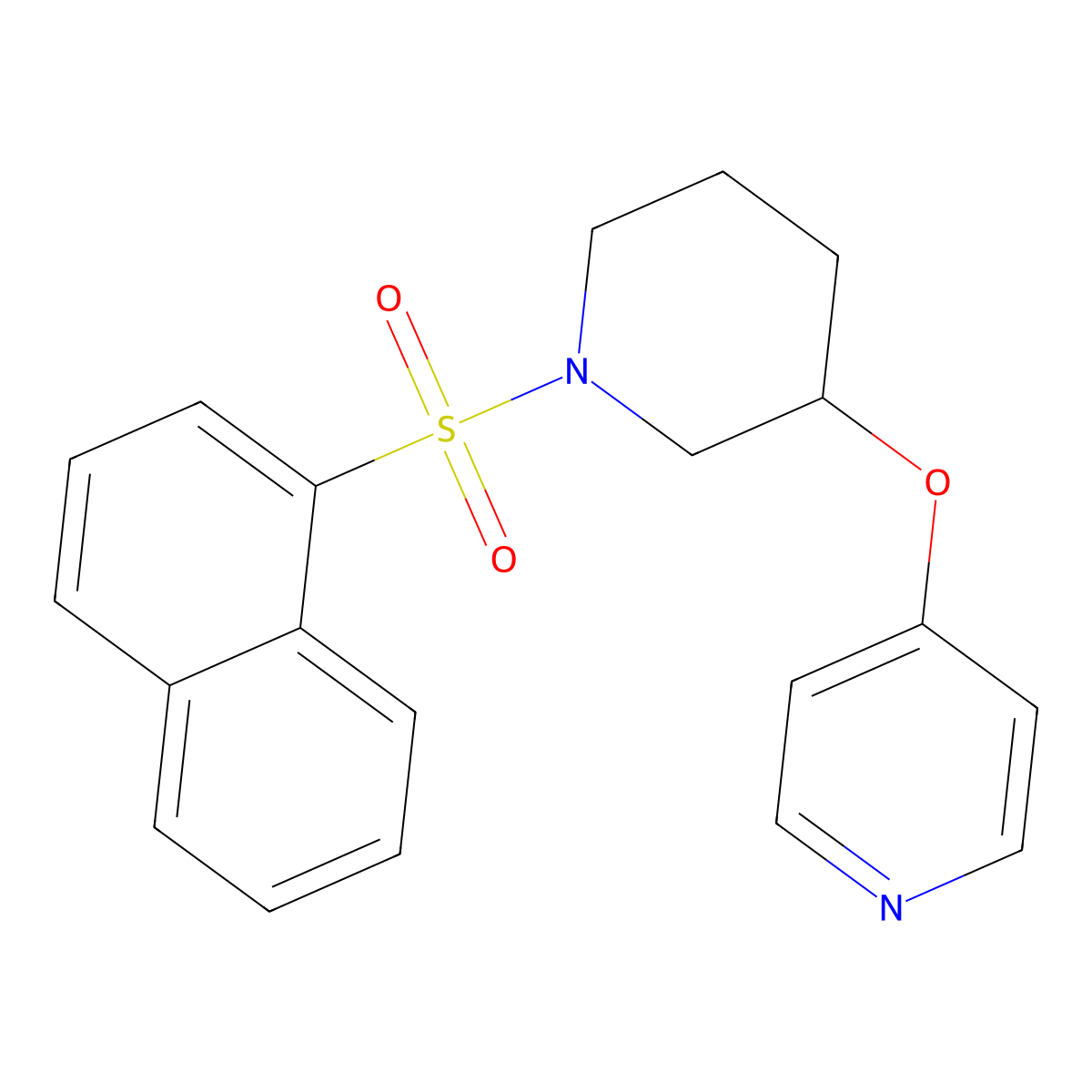 4-((1-(Naphthalen-1-ylsulfonyl)piperidin-3-yl)oxy)pyridine molecular structure, CAS 2034525-80-7