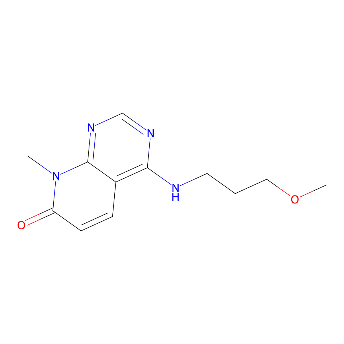 4-((3-methoxypropyl)amino)-8-methylpyrido[2,3-d]pyrimidin-7(8H)-one molecular structure, CAS 2034525-82-9
