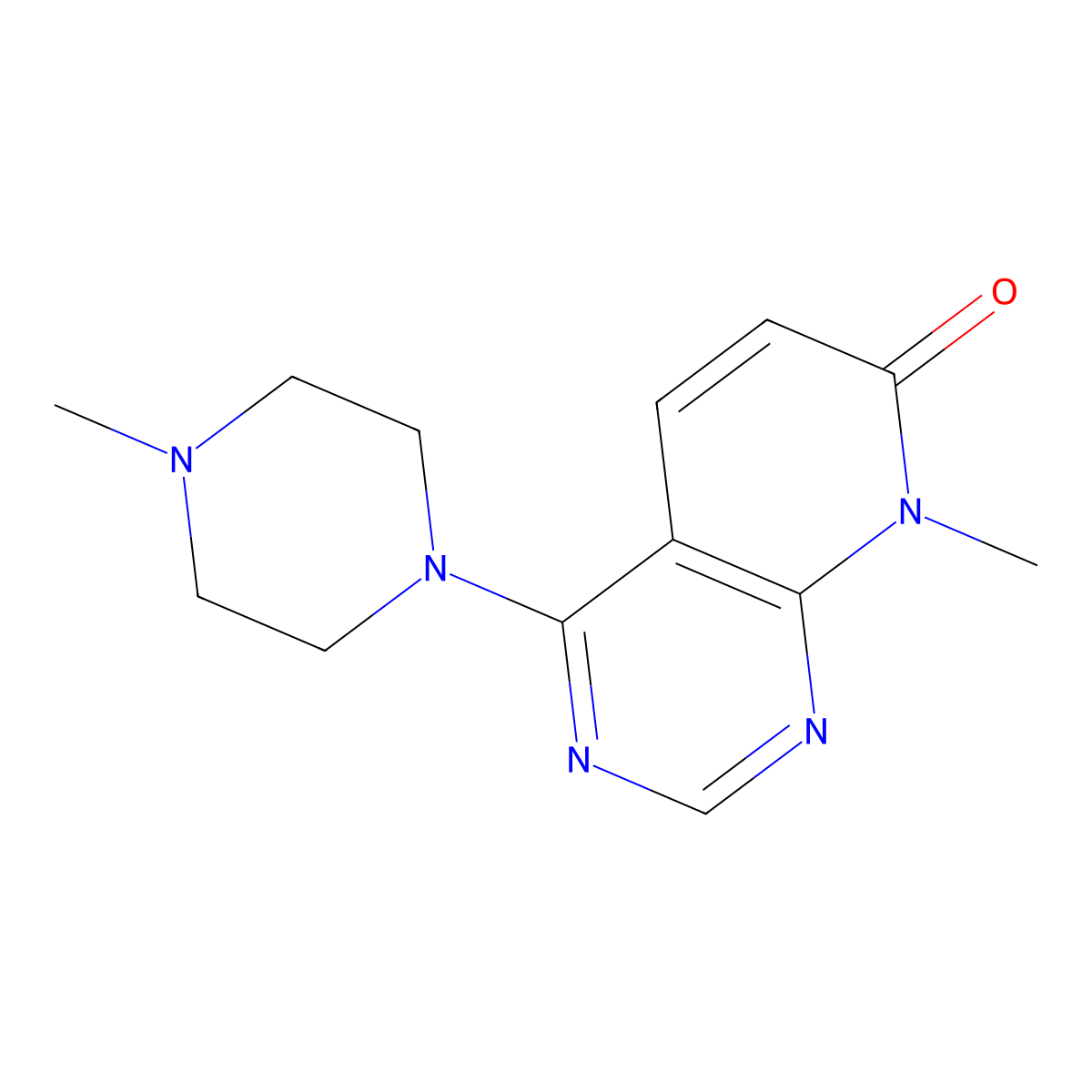 8-methyl-4-(4-methylpiperazin-1-yl)pyrido[2,3-d]pyrimidin-7(8H)-one molecular structure, CAS 2034525-86-3