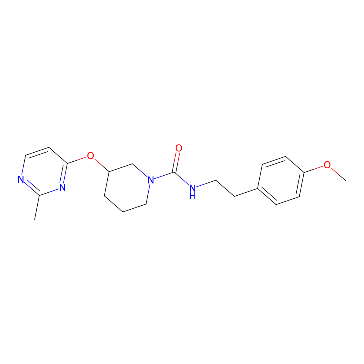 N-[2-(4-methoxyphenyl)ethyl]-3-[(2-methylpyrimidin-4-yl)oxy]piperidine-1-carboxamide molecular structure, CAS 2034525-88-5