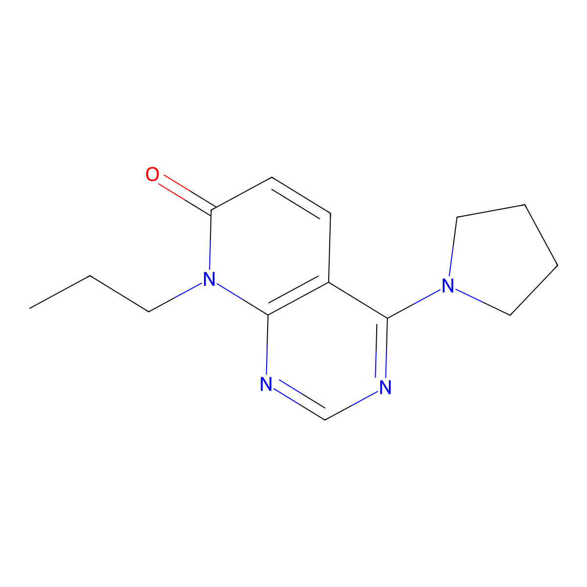 8-propyl-4-(pyrrolidin-1-yl)pyrido[2,3-d]pyrimidin-7(8H)-one molecular structure, CAS 2034525-93-2