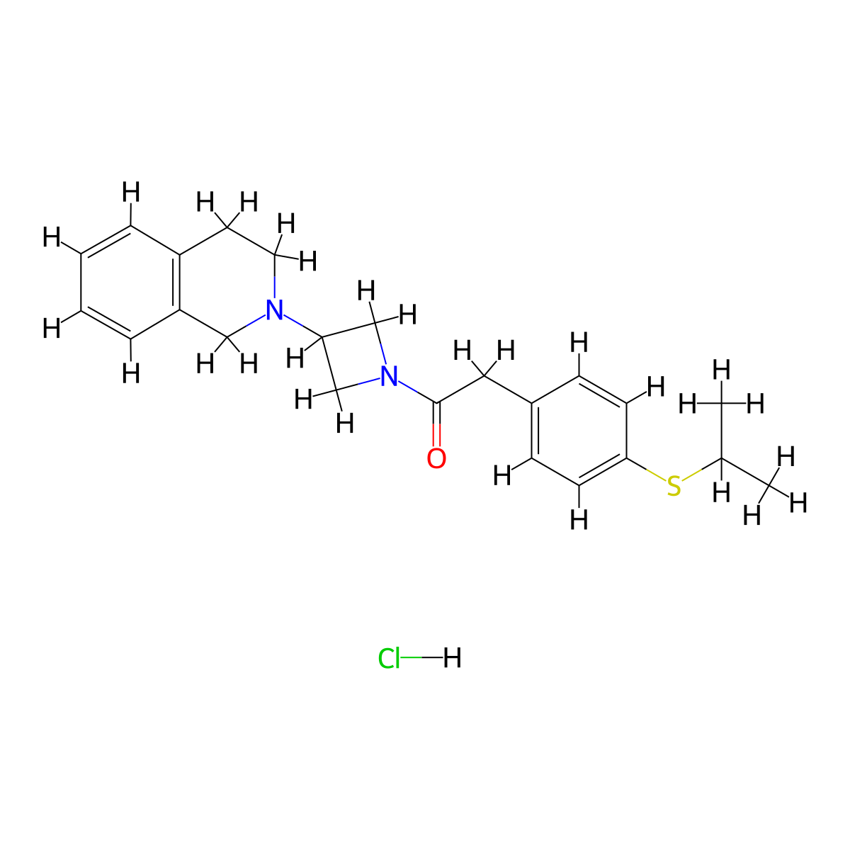 1-(3-(3,4-dihydroisoquinolin-2(1H)-yl)azetidin-1-yl)-2-(4-(isopropylthio)phenyl)ethanone hydrochloride molecular structure, CAS 2034526-02-6