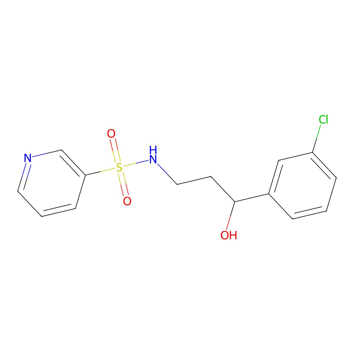 N-[3-(3-chlorophenyl)-3-hydroxypropyl]pyridine-3-sulfonamide molecular structure, CAS 2034526-05-9