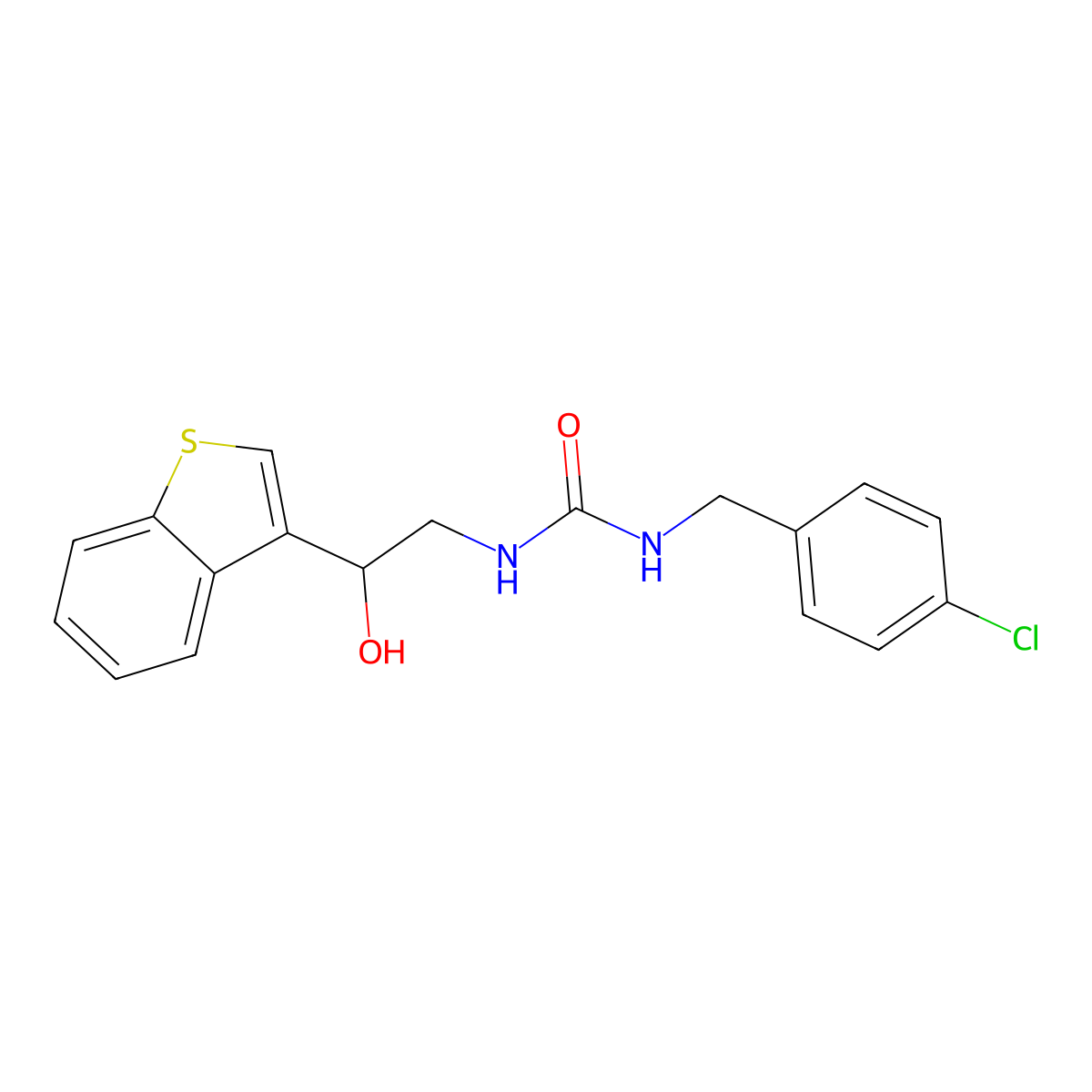 1-(2-(Benzo[b]thiophen-3-yl)-2-hydroxyethyl)-3-(4-chlorobenzyl)urea molecular structure, CAS 2034526-14-0
