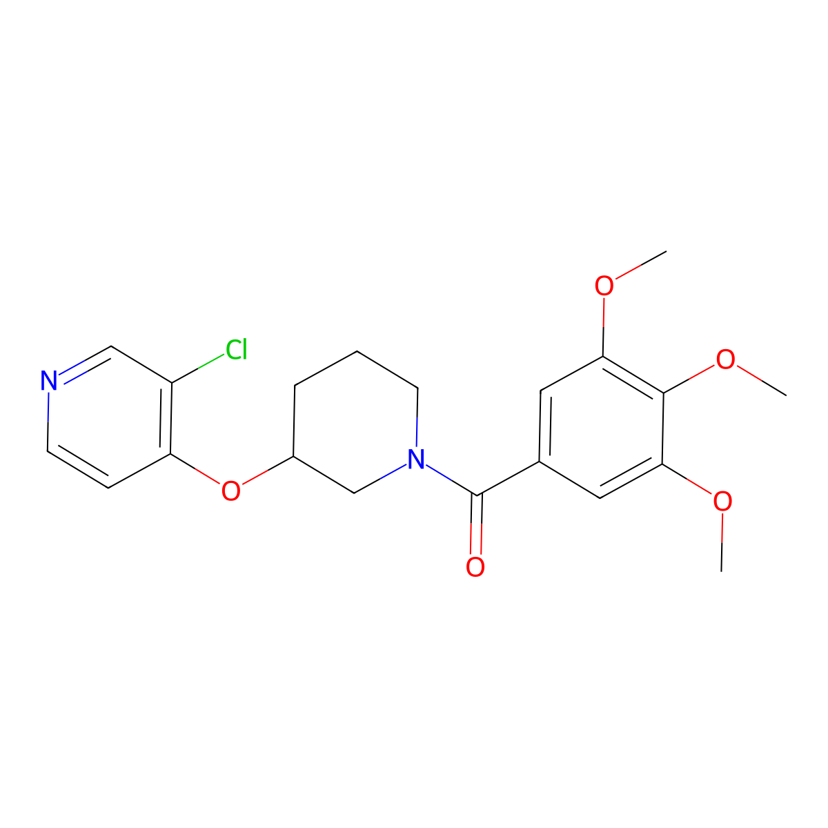(3-((3-Chloropyridin-4-yl)oxy)piperidin-1-yl)(3,4,5-trimethoxyphenyl)methanone molecular structure, CAS 2034526-18-4