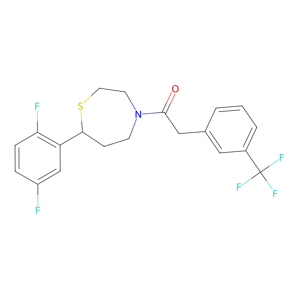 1-(7-(2,5-Difluorophenyl)-1,4-thiazepan-4-yl)-2-(3-(trifluoromethyl)phenyl)ethanone molecular structure, CAS 2034526-21-9