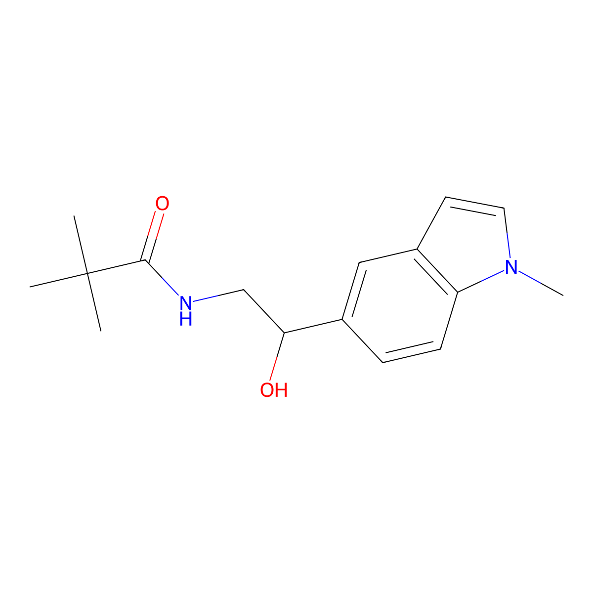 N-(2-hydroxy-2-(1-methyl-1H-indol-5-yl)ethyl)pivalamide molecular structure, CAS 2034526-22-0