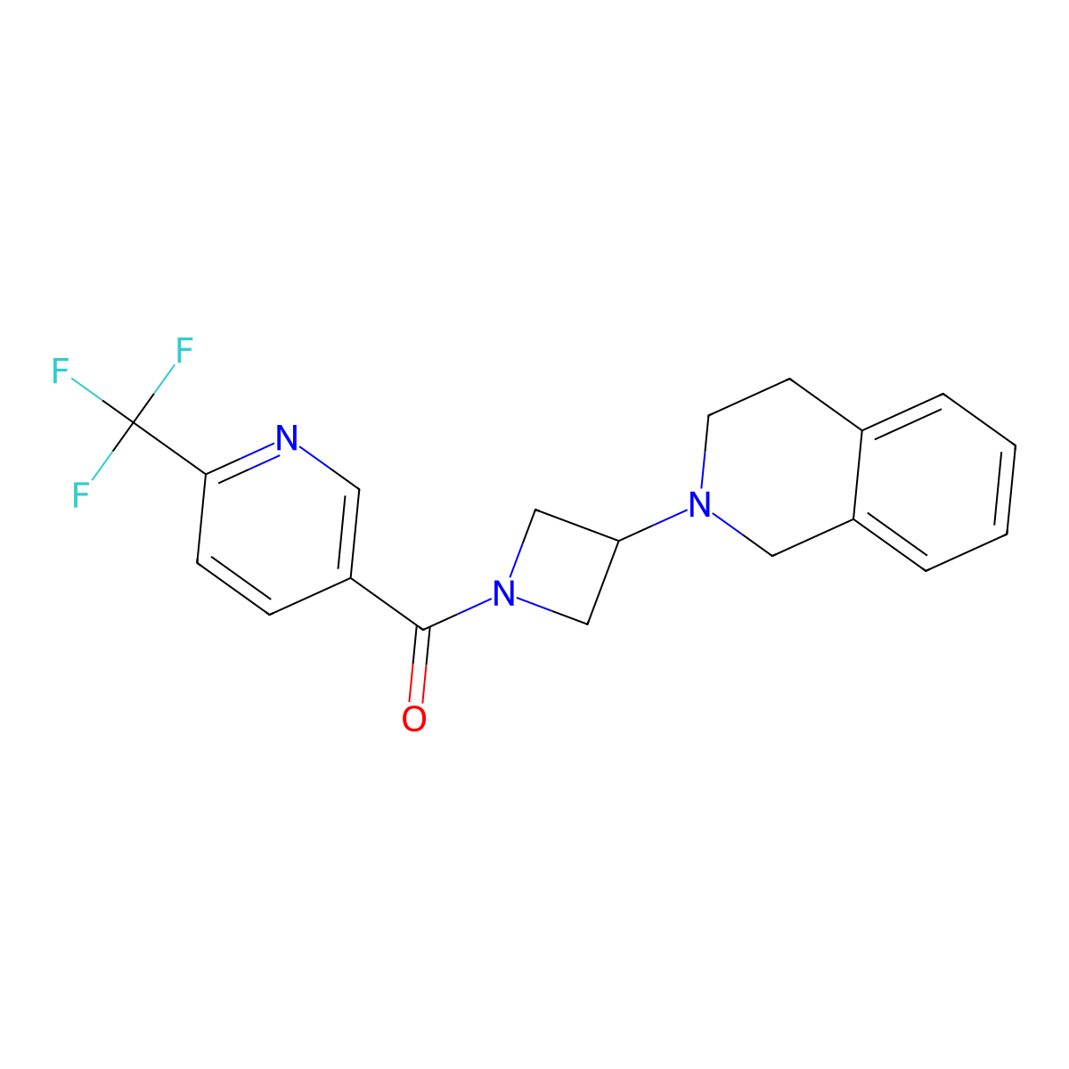 (3-(3,4-dihydroisoquinolin-2(1H)-yl)azetidin-1-yl)(6-(trifluoromethyl)pyridin-3-yl)methanone molecular structure, CAS 2034526-33-3