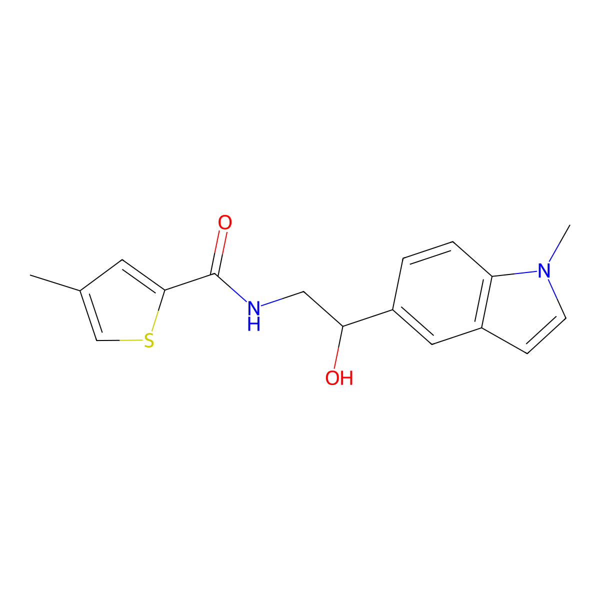 N-[2-hydroxy-2-(1-methyl-1H-indol-5-yl)ethyl]-4-methylthiophene-2-carboxamide molecular structure, CAS 2034526-35-5