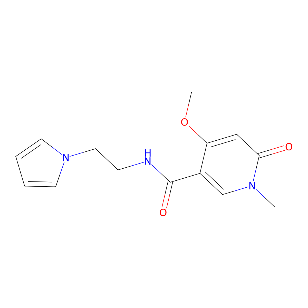 N-(2-(1H-pyrrol-1-yl)ethyl)-4-methoxy-1-methyl-6-oxo-1,6-dihydropyridine-3-carboxamide molecular structure, CAS 2034526-38-8