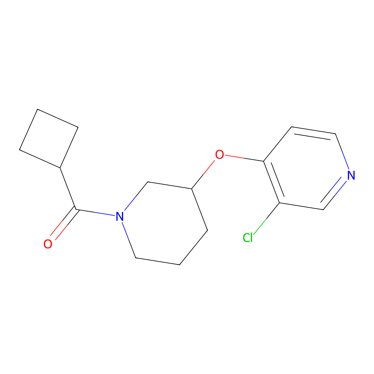 (3-((3-Chloropyridin-4-yl)oxy)piperidin-1-yl)(cyclobutyl)methanone molecular structure, CAS 2034526-53-7