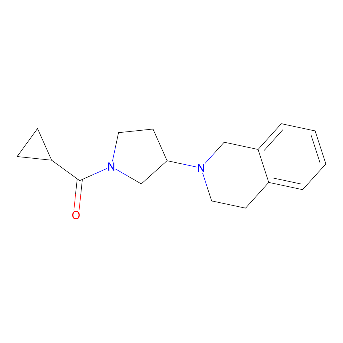 cyclopropyl(3-(3,4-dihydroisoquinolin-2(1H)-yl)pyrrolidin-1-yl)methanone molecular structure, CAS 2034526-54-8