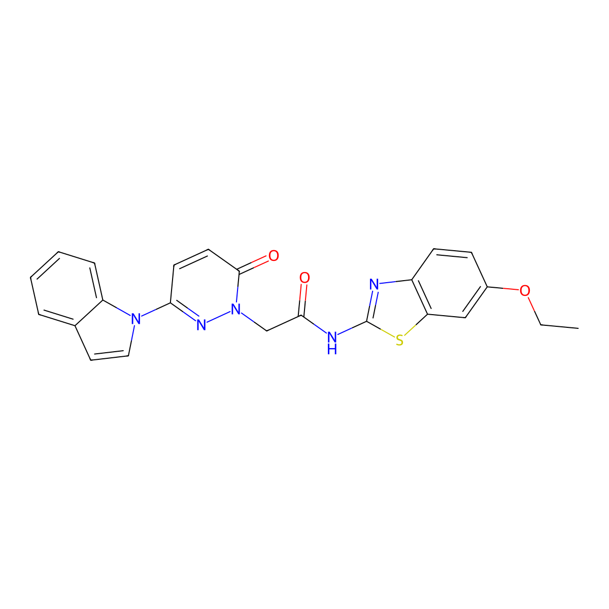 2-(3-(1H-indol-1-yl)-6-oxopyridazin-1(6H)-yl)-N-(6-ethoxybenzo[d]thiazol-2-yl)acetamide molecular structure, CAS 2034526-55-9
